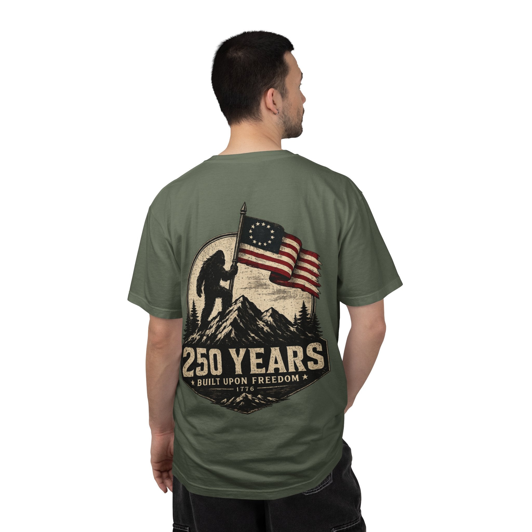 250 Years Built Upon Freedom | Patriotic Heritage Tee